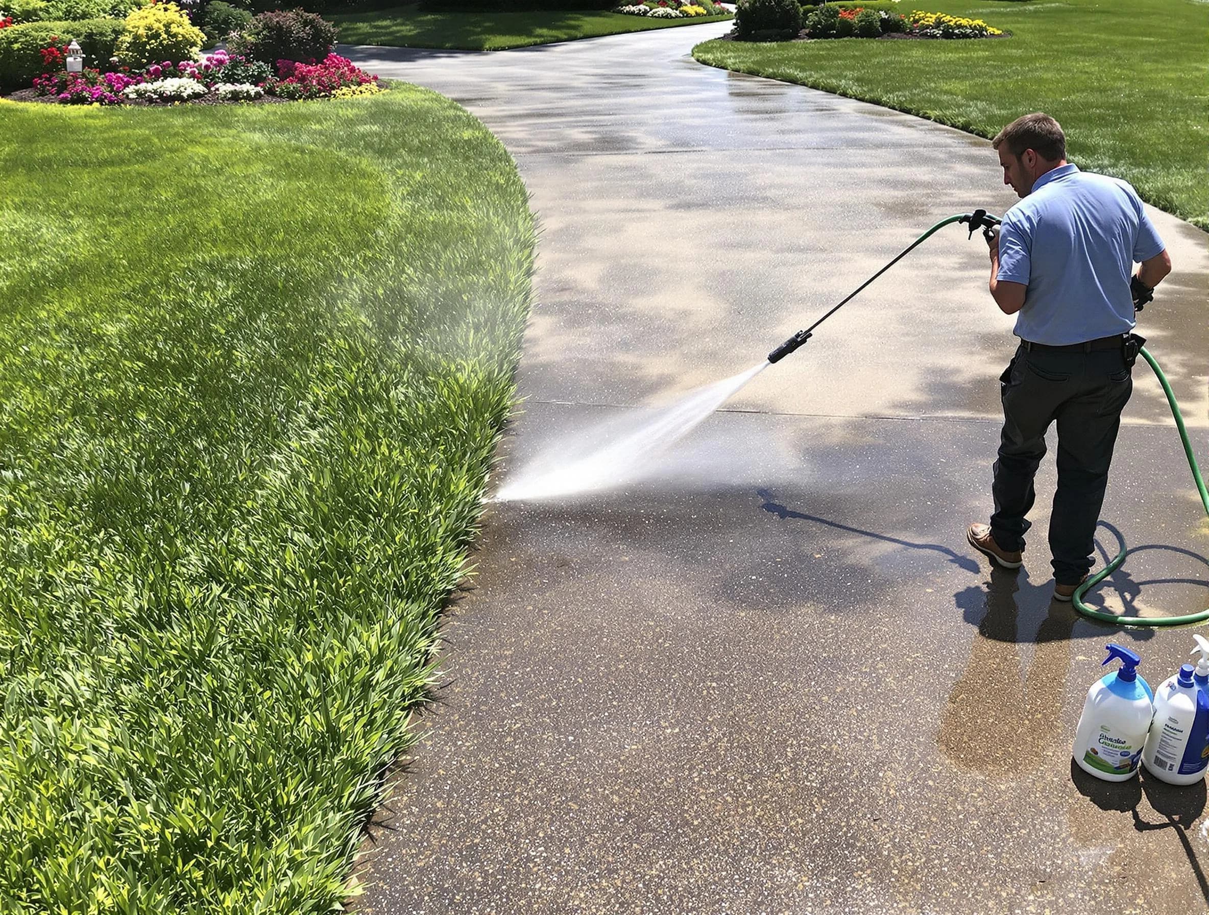 Before and after pressure washing by Mentor Power Washing in Mentor